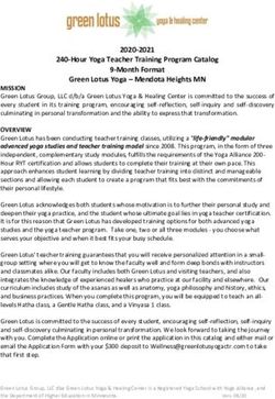 240-Hour Yoga Teacher Training Program Catalog 9-Month Format Green Lotus Yoga - Mendota Heights MN