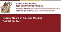 Regular Board of Trustees Meeting August 10, 2021 - SCHOOL REOPENING 2021-22 COVID PROTOCOLS