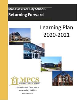 Learning Plan 2020-2021 - Returning Forward Manassas Park City Schools