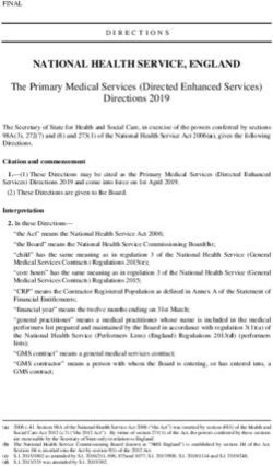 NATIONAL HEALTH SERVICE, ENGLAND - The Primary Medical Services (Directed Enhanced Services) Directions 2019