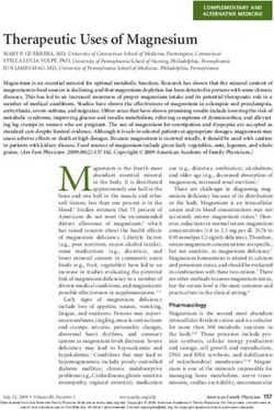 Therapeutic Uses of Magnesium