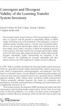 Convergent and Divergent Validity of the Learning Transfer System Inventory