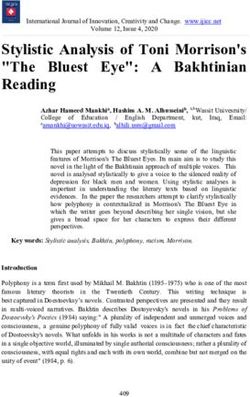 Stylistic Analysis of Toni Morrison's "The Bluest Eye": A Bakhtinian Reading - IJICC