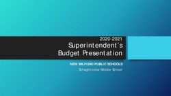 Superintendent's Budget Presentation - 2020-2021 NEW MILFORD PUBLIC SCHOOLS