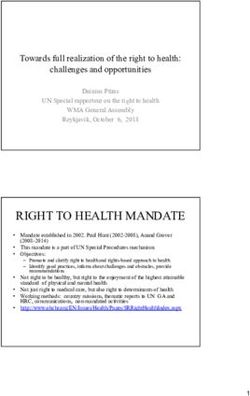 RIGHT TO HEALTH MANDATE - Towards full realization of the right to health: challenges and opportunities 06 10 2018