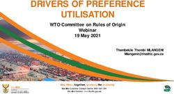 DRIVERS OF PREFERENCE UTILISATION - WTO Committee on Rules of Origin Webinar 19 May 2021