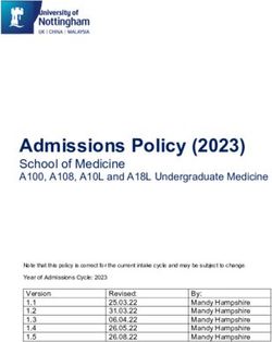 Admissions Policy (2023) - School of Medicine A100, A108, A10L and A18L Undergraduate Medicine - University of Nottingham