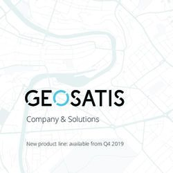 Company & Solutions New product line: available from Q4 2019 - Geosatis