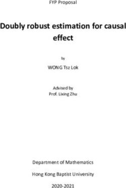 Doubly robust estimation for causal effect - FYP Proposal WONG Tsz Lok - Department of Mathematics Hong Kong Baptist University 2020-2021 - Math, HKBU