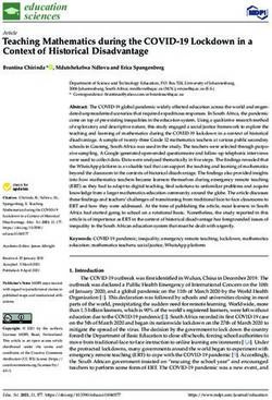 Teaching Mathematics during the COVID-19 Lockdown in a Context of Historical Disadvantage - MDPI