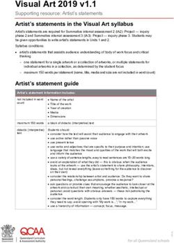 Visual Art 2019 v1.1 Supporting resource: Artist's statements - QCAA