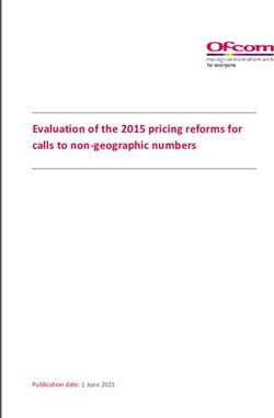 Evaluation of the 2015 pricing reforms for calls to non-geographic numbers - Publication date: 1 June 2021 - Ofcom