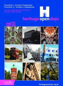 Thursday 6 - Sunday 9 September Thursday 13 - Sunday 16 September - heritageopendays.org.uk - De Montfort University