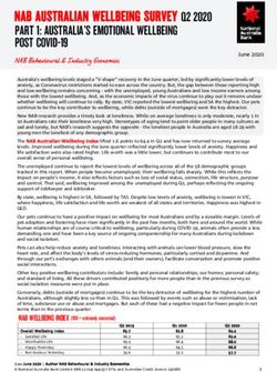 NAB AUSTRALIAN WELLBEING SURVEY Q2 2020 PART 1: AUSTRALIA'S EMOTIONAL WELLBEING POST COVID-19 - Business ...