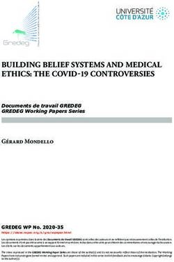 BUILDING BELIEF SYSTEMS AND MEDICAL ETHICS: THE COVID-19 CONTROVERSIES - gredeg