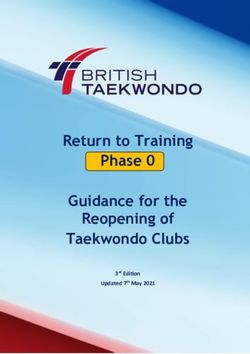 Return to Training Phase 0 Guidance for the Reopening of Taekwondo Clubs - 3rd Edition Updated 7th May 2021 - British ...