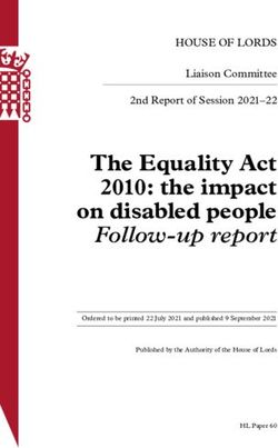 The Equality Act 2010: the impact on disabled people - Follow-up report - HOUSE OF LORDS