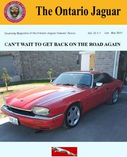 THE ONTARIO JAGUAR CAN'T WAIT TO GET BACK ON THE ROAD AGAIN - QUARTERLYMAGAZINEOFTHEONTARIOJAGUAROWNERS'ASSOC. VOL.32#1 JAN-MAR2021
