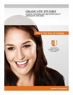 GRADUATE STUDIES COUPLE COUNSELLING AND SPIRITUALITY (GRADUATE DIPLOMA) - Saint Paul University