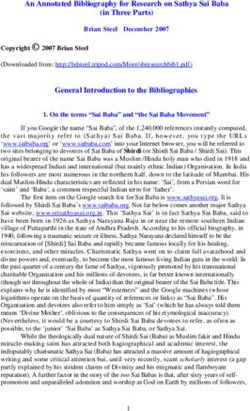 An Annotated Bibliography for Research on Sathya Sai Baba (in Three Parts) - Brian Steel. Research on the Divine ...