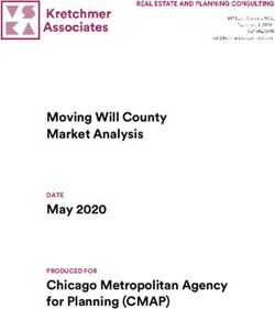 Moving Will County Market Analysis May 2020 Chicago Metropolitan Agency for Planning (CMAP) - DATE PRODUCED FOR
