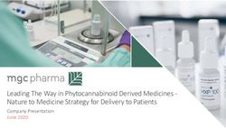 Leading The Way in Phytocannabinoid Derived Medicines Nature to Medicine Strategy for Delivery to Patients - Company Presentation June 2020 ...