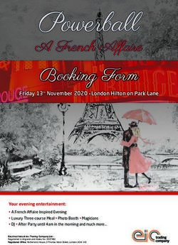 A French Affaire Friday 13th November 2020 London Hilton on Park Lane - EIC Trading