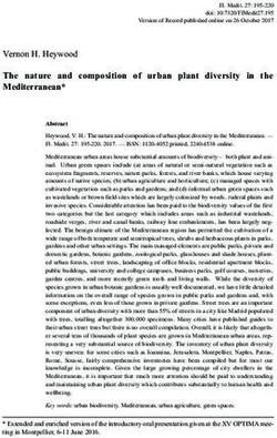 Vernon H. Heywood The nature and composition of urban plant diversity in the Mediterranean