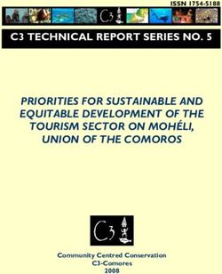 PRIORITIES FOR SUSTAINABLE AND EQUITABLE DEVELOPMENT OF THE TOURISM SECTOR ON MOHÉLI, UNION OF THE COMOROS - C3 TECHNICAL REPORT SERIES NO. 5
