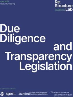 Due Diligence and Transparency Legislation - April 2021 restructurelab.org - A collaboration between