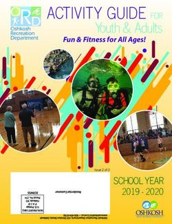ACTIVITY GUIDE FOR Youth & Adults - SCHOOL YEAR 2019 2020