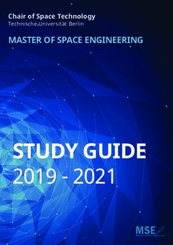 STUDY GUIDE 2019 2021 - MASTER OF SPACE ENGINEERING - Master of Space Engineering TU Berlin