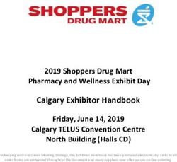 Calgary Exhibitor Handbook - 2019 Shoppers Drug Mart Pharmacy and Wellness Exhibit Day