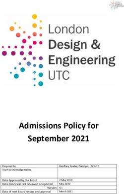 Admissions Policy for September 2021 - Date Approved by the Board Date Policy was last reviewed or updated