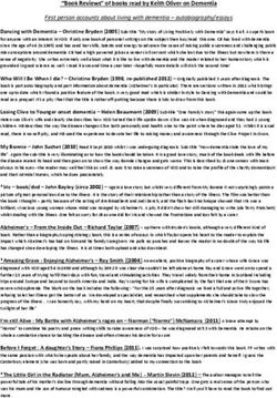 "Book Reviews" of books read by Keith Oliver on Dementia