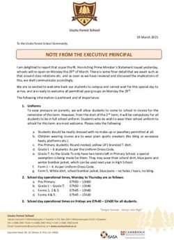 NOTE FROM THE EXECUTIVE PRINCIPAL - Usutu Forest School