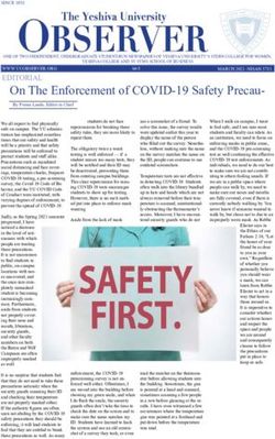 On The Enforcement of COVID-19 Safety Precau- YU ...