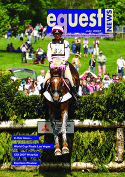 In this Issue... World Cup Finals Las Vegas CDI 2007 Wrap Up Equitana Preview
