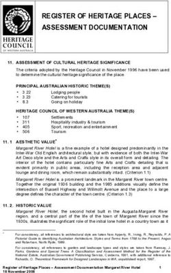REGISTER OF HERITAGE PLACES - ASSESSMENT DOCUMENTATION - State Heritage Office