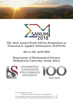 The 42nd Annual South African Symposium on Numerical & Applied Mathematics (SANUM) 4th to 6th April 2018 Department of Mathematical Sciences ...