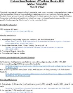 Evidence Based Treatment of Vestibular Migraine 2020 Michael Teixido MD