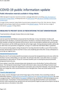 COVID-19 public information update - Public information materials available in Yolngu Matha - Developing East Arnhem