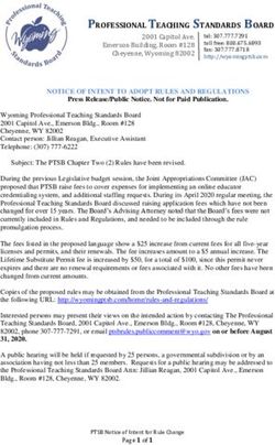 PROFESSIONAL TEACHING STANDARDS BOARD - Wyoming Professional ...