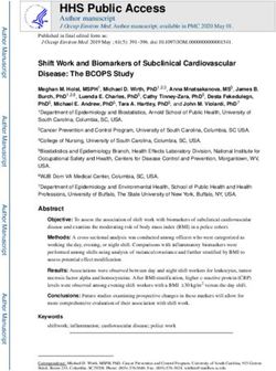 HHS Public Access Author manuscript J Occup Environ Med. Author manuscript; available in PMC 2020 May 01 - CDC stacks