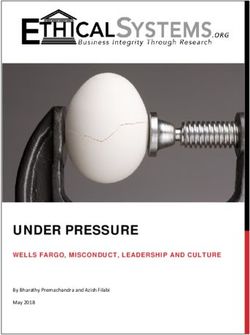 UNDER PRESSURE WELLS FARGO, MISCONDUCT, LEADERSHIP AND CULTURE - By Bharathy Premachandra and Azish Filabi - Ethical Systems
