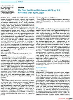 The Fifth World Landslide Forum (WLF5) on 2-6 November 2021, Kyoto, Japan