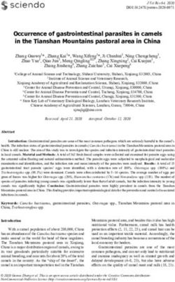 Occurrence of gastrointestinal parasites in camels in the Tianshan Mountains pastoral area in China - Sciendo