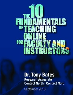 Dr. Tony Bates Research Associate Contact North | Contact Nord September 2016 - teachonline.ca