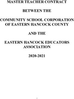 MASTER TEACHER CONTRACT BETWEEN THE COMMUNITY SCHOOL CORPORATION OF EASTERN HANCOCK COUNTY AND THE EASTERN HANCOCK EDUCATORS ASSOCIATION 2020-2021