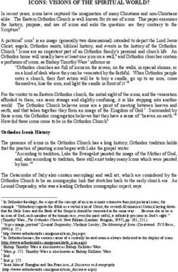 ICONS: VISIONS OF THE SPIRITUAL WORLD?